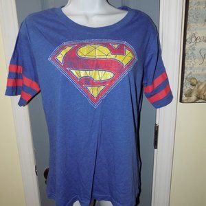 DC Comics Superman Symbol Jersey Style Blue TShirt